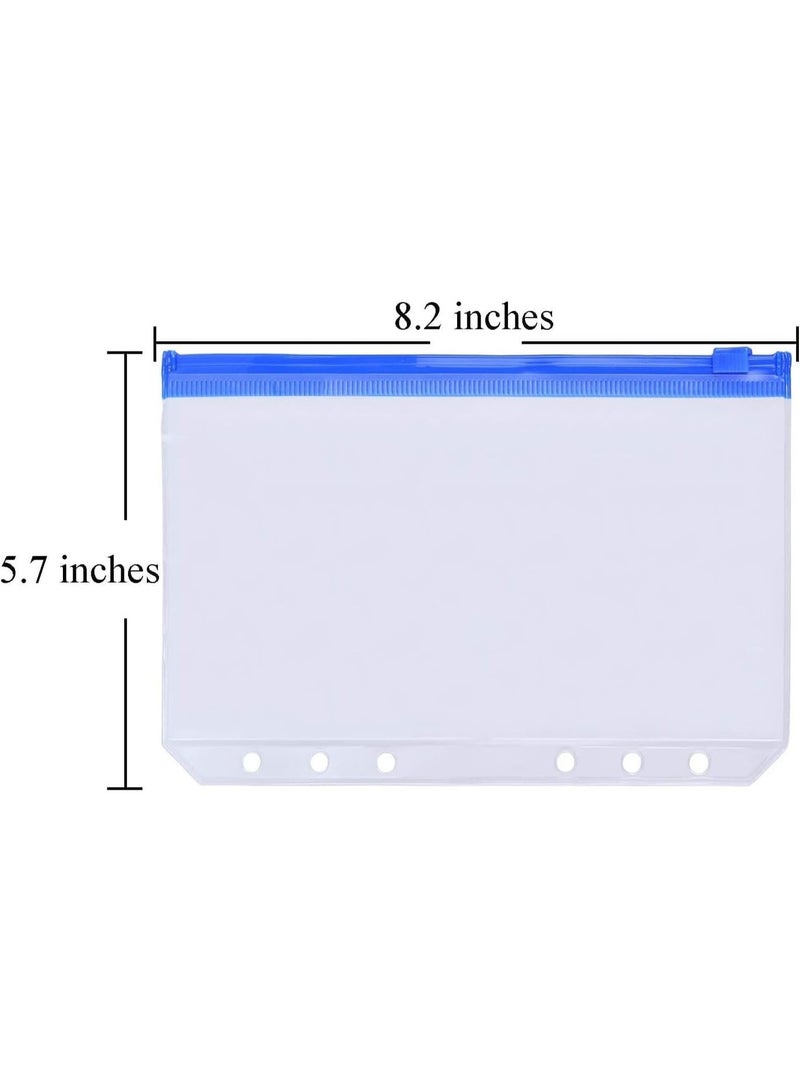 ChicAbode PVC حقيبة سحاب, حقيبة سحاب مقاومة للماء, حقيبة وثيقة متعددة الأغراض, مستحضرات التجميل لوازم السفر حقيبة, A5 حجم للمدرسة, ألعاب اللوحة ومواد المكتب, 12 حزمة من 6 ألوان - Image 2